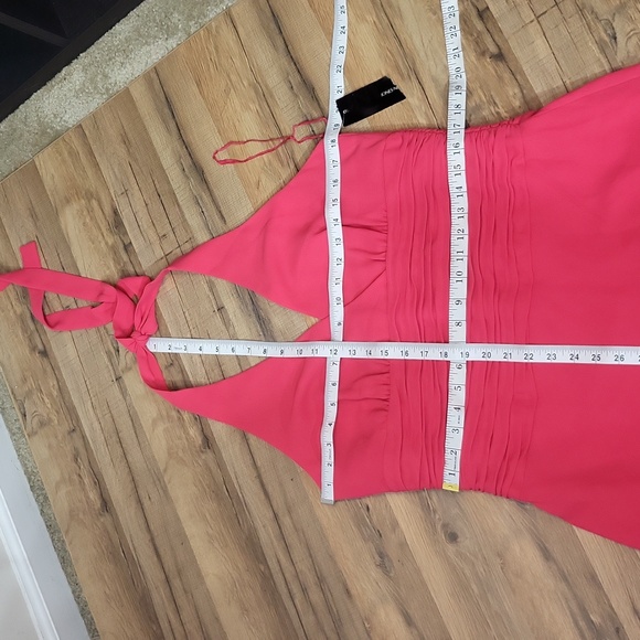 JONES NEW YORK Pink Seychelles Island Wrap Top Ruched Waist Halter Dress - Picture 11 of 12